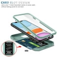 thumbnail image 4 of iPhone 12 Case,Dteck Shockproof Rubber Slide Camera Lens Protection Hybrid PC Ring Holder Kickstand Card Slot Design Cover For Apple iPhone 12 6.1-inch,Green, 4 of 9