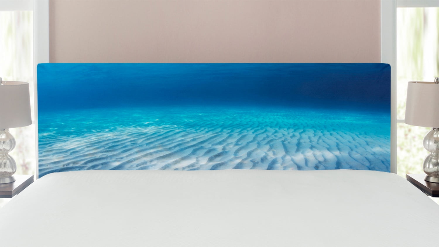 Ocean Headboard, Underwater Shot of an Infinite Sandy Sea Bottom with ...