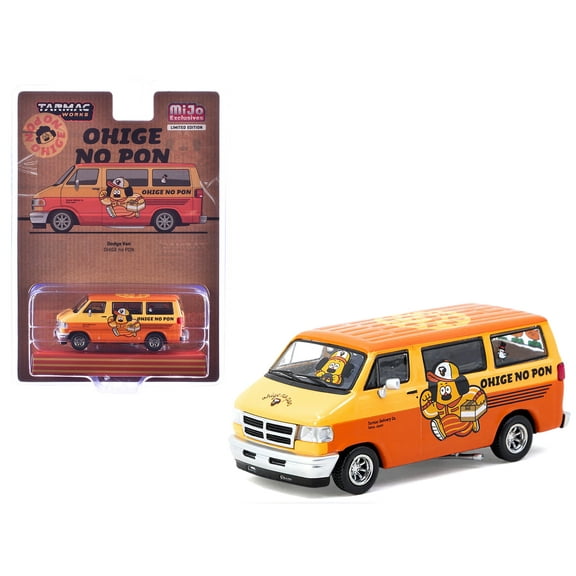 Dodge Van "Ohige no Pon" Orange Two-Tone "Global64" Series 1/64 Diecast Model by Tarmac Works