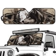 thumbnail image 2 of Yuyamidu Wolf Windshield Sun Shade Compatible with Jeep Wrangler Camo Sun Shade fit for Jeep Wrangler JL JLU 2018-2025 / Jeep Gladiator 2020-2025, Keep Car Interior Cooler, 2 of 7
