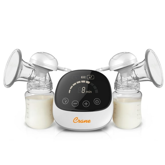 Crane Double Electric Cordless Rechargeable Breast Pump, Portable, Closed System, Overflow Protection