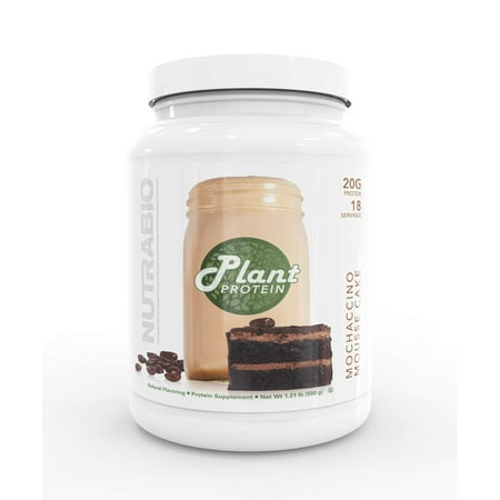 NutraBio Plant Protein Powder– Vegan Protein Powder – 20G of Protein per Scoop –Organic, Lactose Free and Dairy Free- Mochaccino Cake 18 Servings