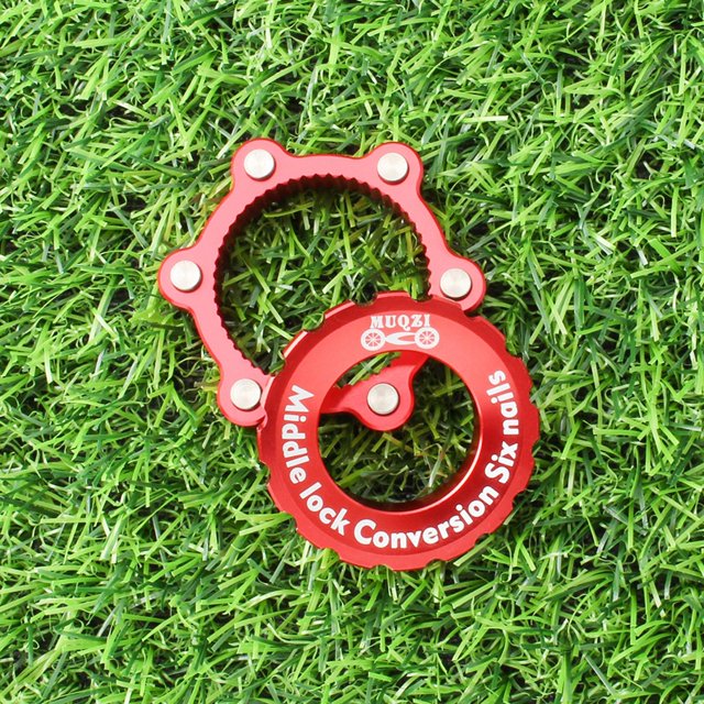 Adaptador de Bloqueo Central para Buje de Bicicleta de Montaña, de , Pieza de Reparación de Accesorios de Ciclismo de Rotor de 6 Pernos rojo Soledad Adaptador de rotor de freno de bicicleta