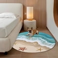 thumbnail image 3 of Round Area Rug-3ft Starfish Summer Beach Ocean Non Slip Washable Circle Carpet Soft Large Floor Rugs for Living Room Bedroom Nursery Office, 3 of 9