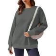 thumbnail image 2 of tarylea Crew Neck Sweatshirt for Women Long Sleeve Pullover with Thumb Holes Solid Color Tops Casual Loose Basic Athletic Tops, 2 of 9