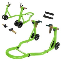 Porotmotor Motorcycle Stands Front and Rear Lift with 4 Types of Adapters Green