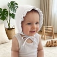 thumbnail image 2 of TFEOQRY Toddler Baby Bonnet Hat Ruffled Edge Breathable Cotton Adjustable Strap UV Protection Summer Sun Hat, 2 of 6