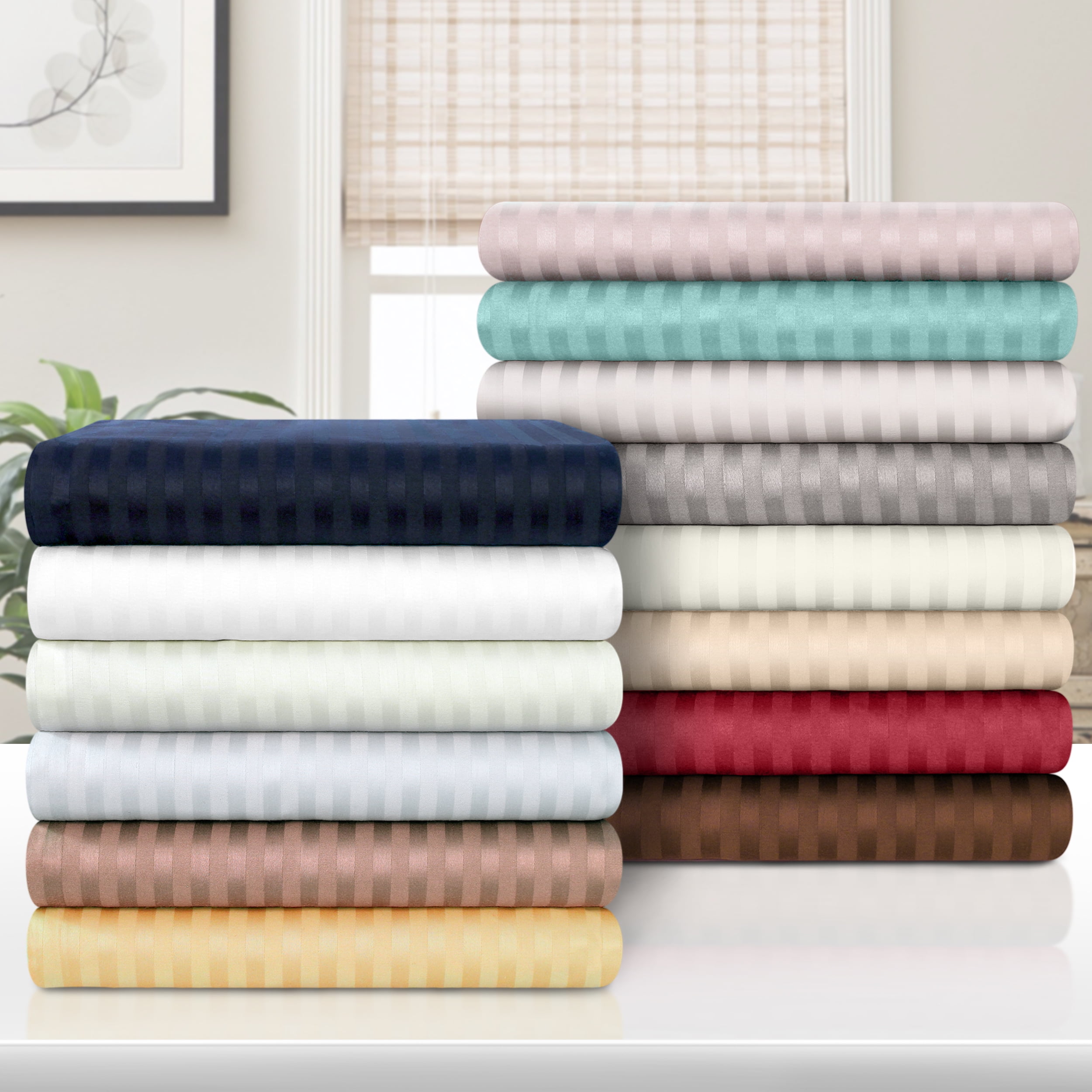 Impressions Cardinal Egyptian Cotton Stripe Duvet Cover Set Walmart