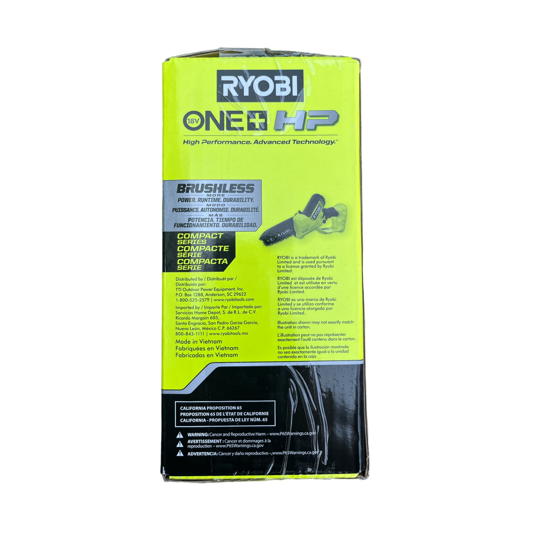 RYOBI ONE+ 6" Brushless Battery Powered Chainsaw, Compact Pruning Tool