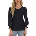 thumbnail image 3 of Sexy Dance Blouses for Women 3/4 Sleeve Dressy Shirts Casual Pleated Tops Tunic Top, 3 of 8
