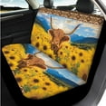 thumbnail image 3 of Uorisanigo Sunflower Highland Cow 14 Pieces Car Accessories Set with Comfortable Auto Seat Covers and Car Headrest Cover and Steering Wheel Cover Armrest Cover Cars for Most Cars SUVs, 3 of 6