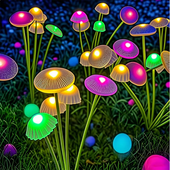 ZDSSY Solar Garden Lights Outdoor, Solar-Powered & Waterproof, 2-Pack 12 LED Jellyfish Swaying Yard Lights Pathway Decoration, for Garden, Colored Light