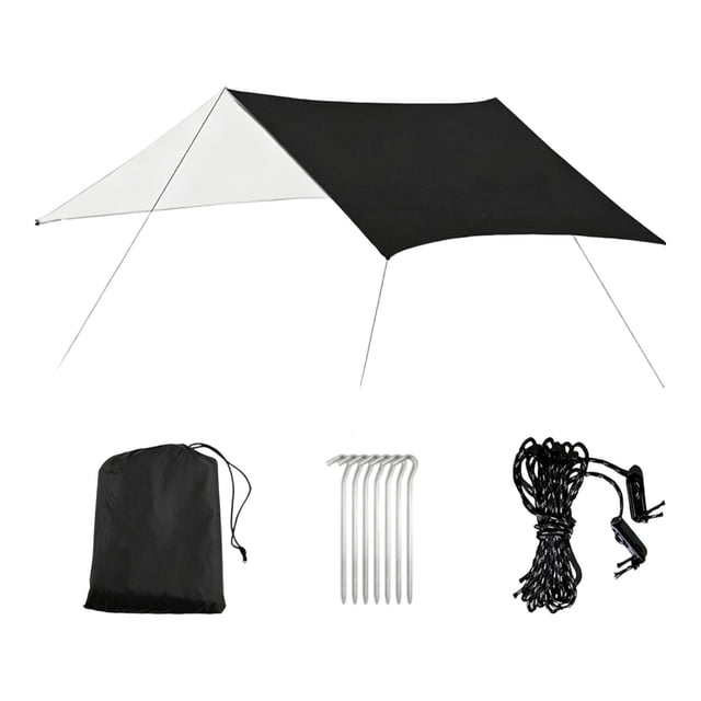 guohui Bâche de Tente Imperméable Drap de Sol Tapis Abri Multifonction Robuste pour Extérieur Noir