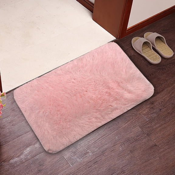 Bathroom Rugs,Fluffy Carpet,Small Rug,Rugs for Bedroom,Small Throw Rugs for Bedroom,Non Slip Mini Area Rug,Door Entryway Indoor Inside Front Entrance Dog Mat(Pink 24*16in)