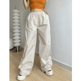 thumbnail image 2 of PUWEI Women's Parachute Pants Elastic Waist Baggy Pants Casual Y2K Track Pants Trousers, 2 of 7