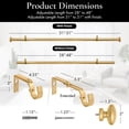 thumbnail image 3 of MERIVILLE 1" Single Curtain Rod Set, Adjustable 28-48 Inches, Prima Finials, Gold, 3 of 9