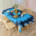 thumbnail image 3 of Blue Tie Dye Spiral Pattern Rectangle Tablecloth 60"x102",Waterproof Polyester Rectangle Table Cloth, Wipeable Spillproof Polyester Tablecloth for Dining, Camping, Indoor and Outdoor, 3 of 6
