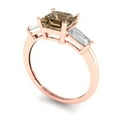 thumbnail image 2 of 1.62 ct Square Emerald Cut Simulated Champagne Diamond Three-Stone Engagement Ring for Women in 18K Rose Gold, 2 of 5