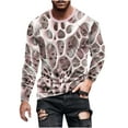 thumbnail image 2 of Blusas y camisas de manga larga con cuello redondo para hombre, blusa informal de manga larga con cuello redondo y estampado., 2 of 5