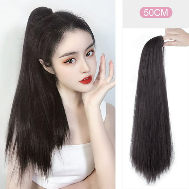 Ponytail Wig with Hair Claw Hair Clamp Style Pick Dyed Hair Extension Updo  Hair Jaw Stage Costume for Girls Women 50cm New 