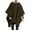 Army Green, variant on Men's Fashion Contrast Color Cape - Hooded Woolen Pullover Shawl Coat, Casual Stylish Outerwear, Brown, XXXL