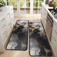 thumbnail image 4 of Kitchen Rugs Sets Of 2,Black White Gold Marble Pattern Anti Fatigue Kitchen Mat Rugs Non Slip Washable,Decorative Kitchen Floor Mats for Kitchen,Sink,Laundry,17"x47"+17"x47", 4 of 5