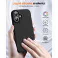 thumbnail image 5 of KOMI Designed for iPhone 16 Case,Shockproof Liquid Silicone Protective Phone Case with Soft Anti-Scratch Microfiber Lining Ultra Slim Drop Protection Phone Cover 6.1 inch Black, 5 of 5