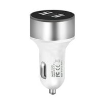 Fast Car Charger,USB Car Charger,Quick 3.1A/30W Dual USB 12V/24V Voltage Meter,USB Charging Devices Cigarette Lighter Plug Adapter Compatible with All Kinds Of Mobile Phones, Silver