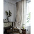 thumbnail image 2 of Nvzi -b Farmhouse Cotton Linen Window Curtain Panel with Tassels Geometric Print Country Style Room Darkening Curtain Panel for Bedroom Living Room, 1 Piece (59"x87",Black), 2 of 4