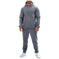 thumbnail image 3 of TrdSipl Men Hoodie Tracksuit 2 Pieces Sets Lounge Athletic Sweatshirt with Sweatpants Set Face the Future Print Sweatsuit Outfits Warm Up Outdoor Sportswear, 3 of 8