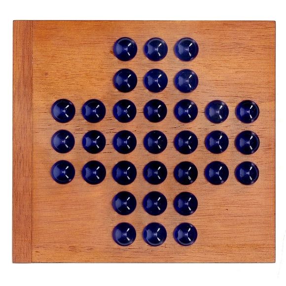 WE Games Marble Solitaire Wooden Travel Game - 5 inches