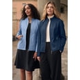 thumbnail image 2 of Jessica London Women's Plus Size Zip Front Leather Jacket, 2 of 6