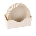 thumbnail image 1 of Fruit Plate Tray Multipurpose Salad Dish Eco Friendly Kitchen Dinner Plate for Household(Beige 5 Round Plate Base ), 1 of 14