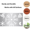 thumbnail image 6 of 2 Styles 6 Metal Wicca Stencil Ogham Runes Viking Symbols Templates Alphabet Letters Reusable Stainless Steel Sigil, 6 of 9