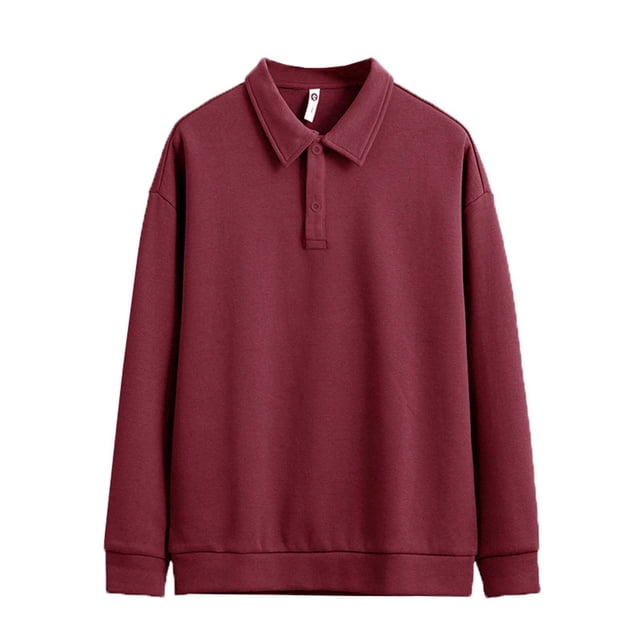 FAIWAD Mens Long Sleeve Shirts Casual Button Up Lapel Pullover Fall Winter Golf Work Shirts