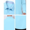 thumbnail image 7 of DARING DIVA Men's Plaid Collar Long Sleeve Button Down Business Dress Shirt Light Blue L, 7 of 7