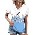 thumbnail image 2 of Fiudx Ofertas y Liquidaciones Top Informal de Primavera y Verano de Manga Corta con Cuello En V para Mujer, 2 of 5