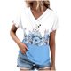 thumbnail image 2 of Fiudx Ofertas de La Semana Top Informal de Primavera y Verano de Manga Corta con Cuello En V para Mujer, 2 of 5