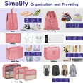 thumbnail image 2 of Fosmon 8pc Packing Cubes Set for Travel, Luggage Suitcase Organizer Bags, Hanging Toiletries Travel Accessories Essentials, Pink, 2 of 5