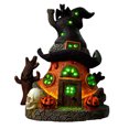 thumbnail image 5 of Dserhfy Halloween Witch House Statue with LED Light Magical House Resin Figurine Sculpture Home Office Desktop Decoration Ornament, 5 of 8