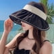 thumbnail image 4 of Sombrero de pescador ajustable de 54 a 60 cm de circunferencia, para mujer, con ala ancha, para playa, vacío, 4 of 5