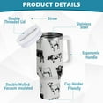 thumbnail image 4 of Ryvnso 30 oz Tumbler with Handle and Straw Retro Highland Cows Insulated Stainless Steel Travel Mug with Lid, 4 of 9
