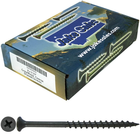 Jake Sales Gray Phosphate Drywall Screws: #8 x 2-1/2" COARSE Thread Drywall, Gypsum Board, Sheetrock, Plasterboard Screws. Use for All Purpose Wood Screws (5 POUNDS 594 Approx. Screw Count)