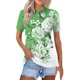 thumbnail image 1 of Fiudx Ofertas Relámpago Blusa con Botones y Cuello Vuelto de Manga Corta con Estampado Cómodo E Informal para Mujer a La Moda, 1 of 5