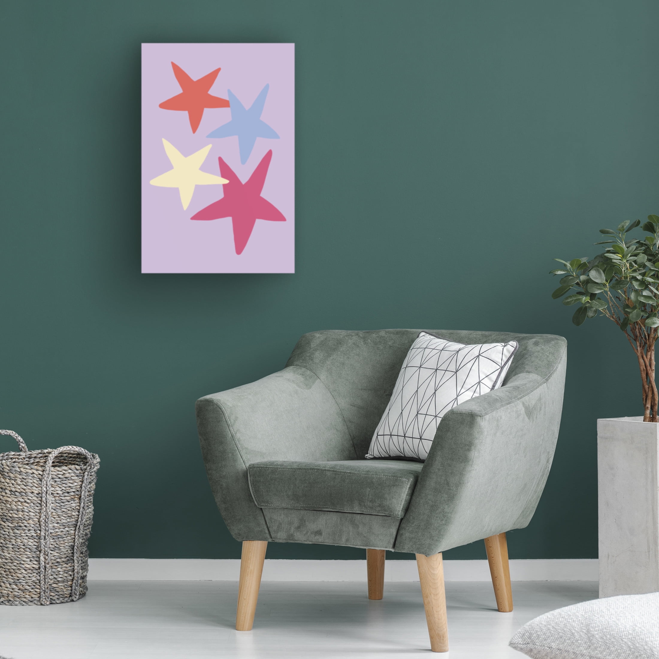 Canvas Wall Art - Pictufy Studio 'Four Stars 01' Wall Art for Living Room, Bedroom, or Office Décor by Trademark Fine Art - 12 x 19 Inches