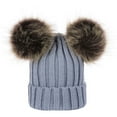 thumbnail image 4 of WMTBSRSW Women's Winter Hat Soft Knit Beanie with Faux Fur Pom Hat with Warm Fleece Lining Skull Cap for Women, 4 of 6