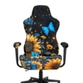 thumbnail image 3 of Whosucclay Sunflower Butterfly Star Print Gaming Chair Covers Slipcovers Washable, 4 Pieces Stretchable Elastic Computer Reclining Gaming Chair Seat Cover with Armrest Cover, 3 of 8