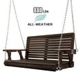 thumbnail image 2 of Innovaze 4.5 Ft Outdoor Wooden Porch Swing with Cupholders, Heavy Duty 880 LBS for 2 Seaters, All-Weather resistant (Deep Brown, Extra-Large), 2 of 7