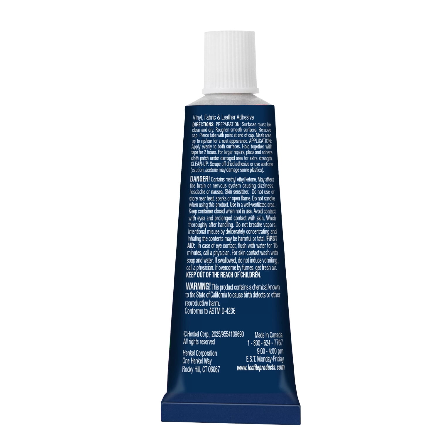 Loctite Vinyl Fabric & Leather Repair Flexible Adhesive, Pack of 1, Clear 1 fl oz Tube