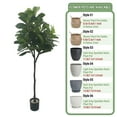thumbnail image 3 of Colourtree Fiddle 59" Leaf Fig Tree Artificial - Tall Faux Fiddle Leaf Fig Tree - Fake Fig Plant with Realistic Texture for Indoor Outdoor Modern Home House Office - Pot Style 04, 3 of 6